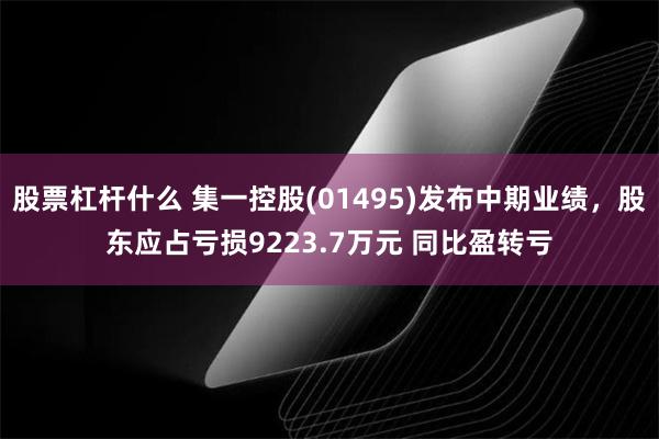 股票杠杆什么 集一控股(01495)发布中期业绩，股东应占亏损9223.7万元 同比盈转亏