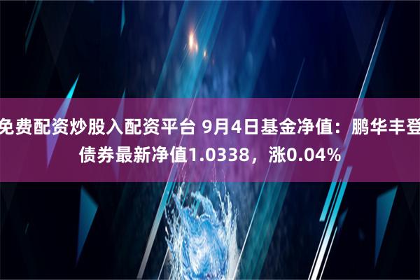 免费配资炒股入配资平台 9月4日基金净值：鹏华丰登债券最新净值1.0338，涨0.04%