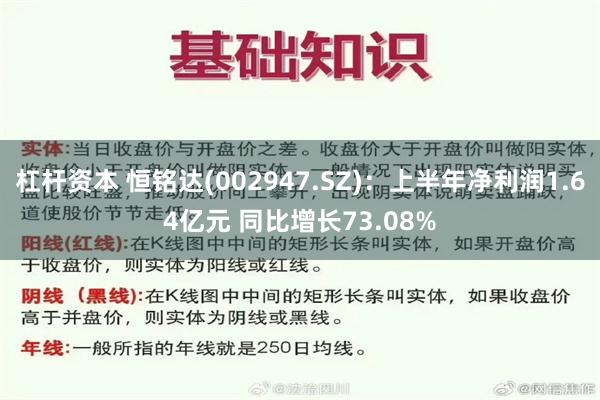 杠杆资本 恒铭达(002947.SZ)：上半年净利润1.64亿元 同比增长73.08%